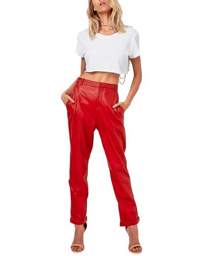 AS by DF The Denise Recycled Leather Ankle Pants - Red