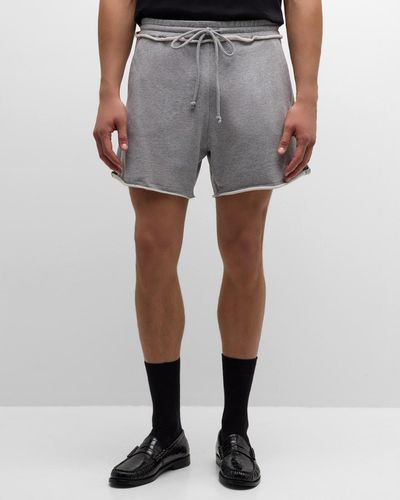 Balmain Jersey Raw-Edge Sweat Shorts - Gray