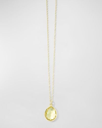Ippolita 18k Gold Rock Candy Teardrop Pendant In Green Gold Citrine - White