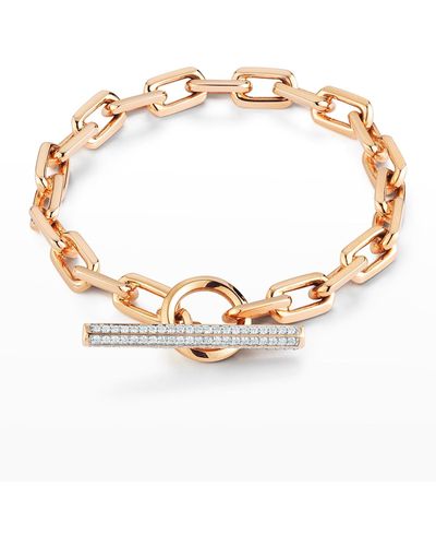 WALTERS FAITH 18k Rose Gold And Diamond Chain Link Toggle Bracelet - Multicolor
