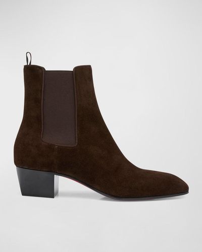 Christian Louboutin Rosalio Leather-Sole Chelsea Boots - Brown