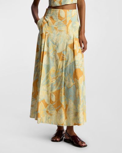 A.L.C. Eve Pleated A-Line Skirt - Yellow