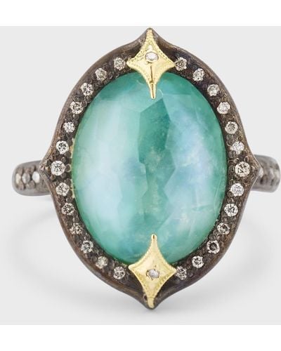 Armenta Classic Oval Emerald Triplet Ring, Size 7 - Blue