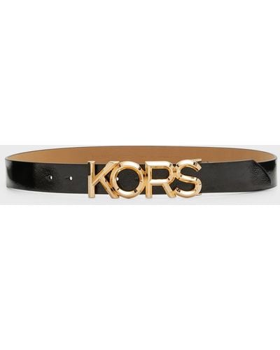 Michael Kors Logo Patent Leather Belt - Multicolor