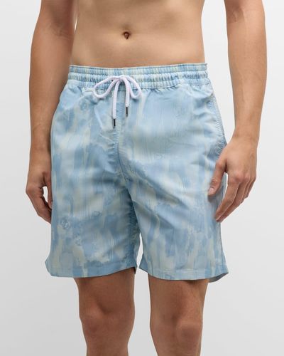 Frescobol Carioca Seascape-Print Swim Shorts - Blue