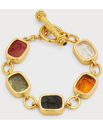 Elizabeth Locke Antique Animals Intaglio 19k Gold Toggle Bracelet, Color..? - Metallic