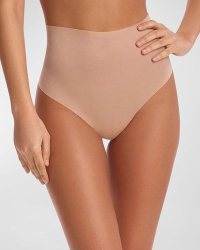 Commando Featherlight Control High-rise Smoothing Thong - Brown