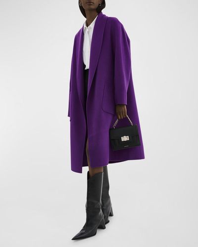 Lamarque Thara Shawl-collar Wool Coat - Purple