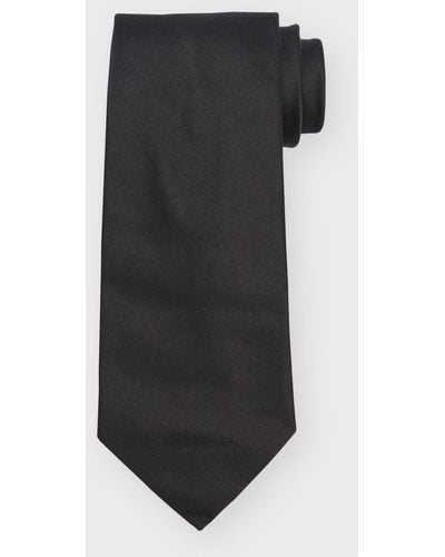 Charvet Satin Silk Tie - Black