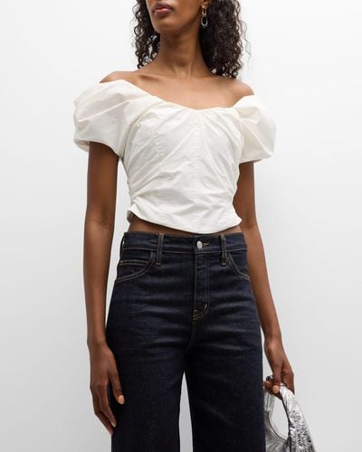 A.L.C. Nora Puff-sleeve Bustier Top - White