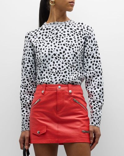Moschino Jeans Leopard Jacquard Sweater - Red