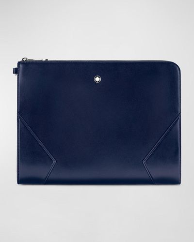 Montblanc Meisterstuck Leather Portfolio Zip Pouch - Blue