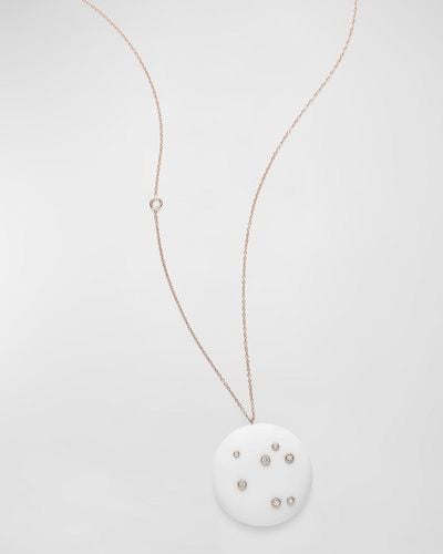 Bleecker and Prince Mini Constellation Onyx Necklace With Diamonds - White