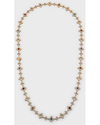 Roberto Coin 18K Rose Necklace With Diamonds And Semiprecious Stones, 31"L - White