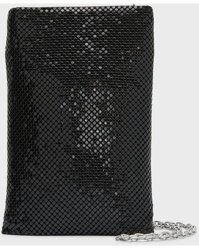 Whiting & Davis Embossed Pouch Crossbody Bag - Black