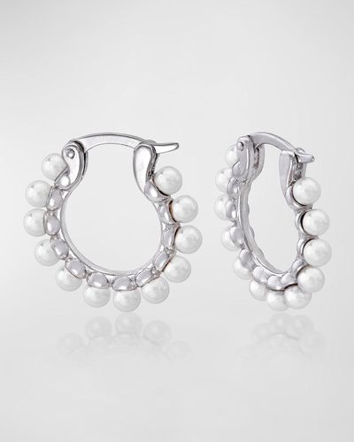 Majorica Ada Pearl Huggie Earrings - Metallic