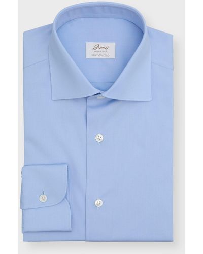 Brioni Cotton-Stretch Dress Shirt - Blue