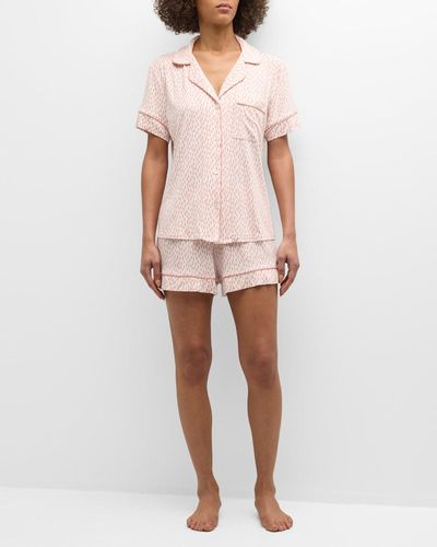 Eberjey Gisele Printed Relaxed Short Pajama Set - Pink