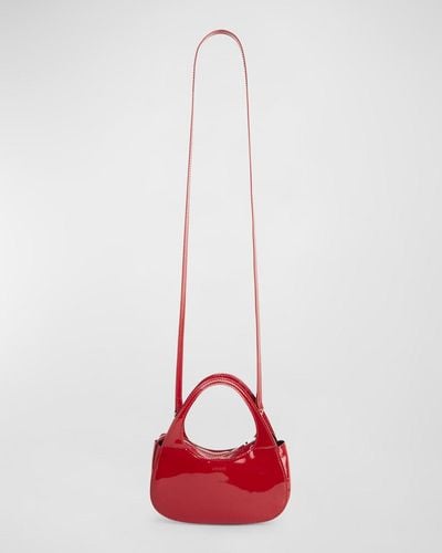 Coperni Swipe Micro Patent Top-Handle Bag - Red