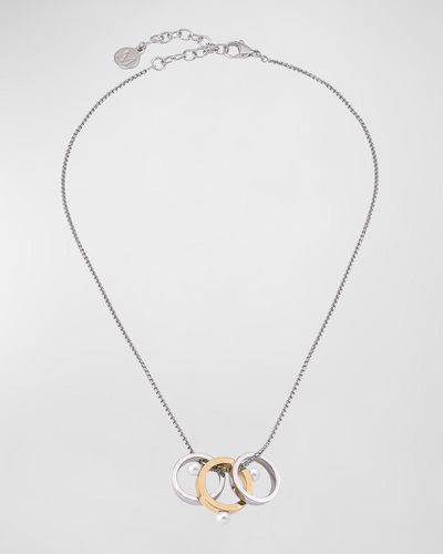 Majorica Bejart Two-tone Pearl And Ring Necklace - White