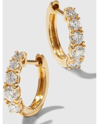 Anita Ko 18k Yellow Gold Small Diamond Huggie Earrings - Metallic