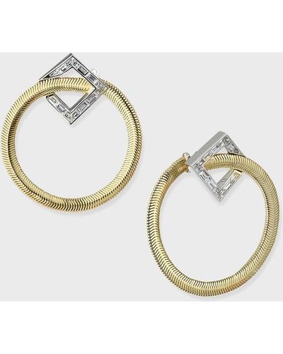 Nikos Koulis Feelings 18k Diamond Forward-facing Hoop Earrings - Metallic