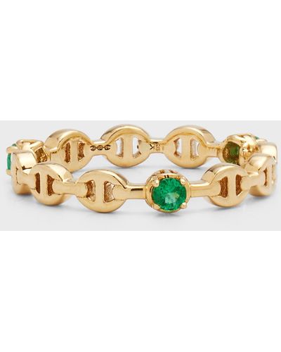 Hoorsenbuhs 18k Gold Emerald Micro Tri-link Ii Ring - Metallic