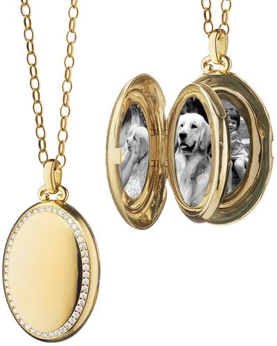 Monica Rich Kosann 18k Yellow Gold Four Image Premier Diamond Locket Necklace - Metallic