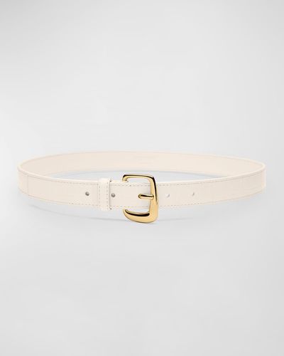 Jacquemus Oval Buckled Leather Belt - Natural