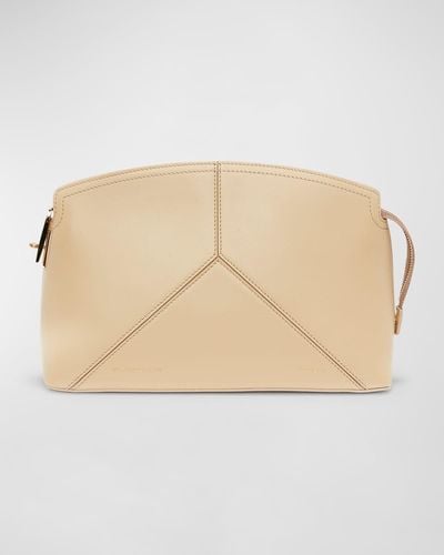 Victoria Beckham Zip Leather Clutch Bag - Natural