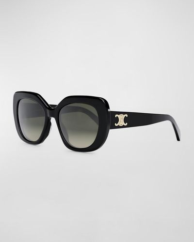 Celine Triomphe Acetate Butterfly Sunglasses - Black