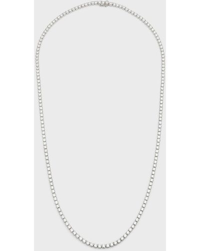Neiman Marcus Lab Grown Diamond 18K Round Diamond Line Necklace. 30"L - White
