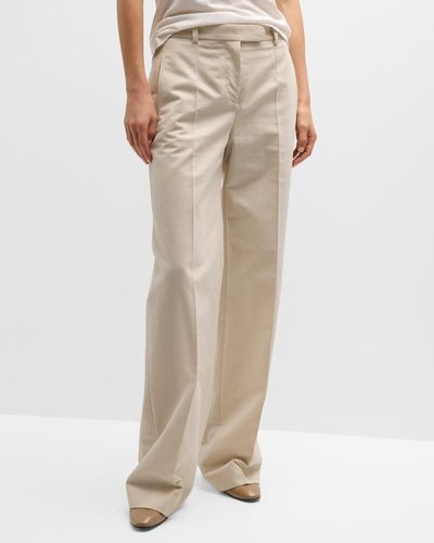 The Row Banew Pleated Wide-Leg Wool Pants - Natural