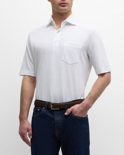 Sid Mashburn Pique Pocket Polo Shirt - White