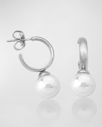 Majorica Chara Pearl And Hoop Earrings - White
