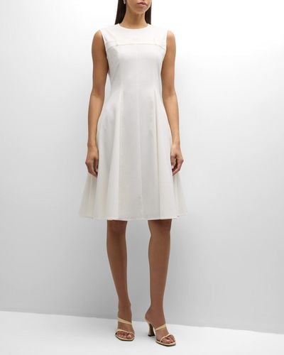 ADEAM Emma Sleeveless A-Line Dress - White