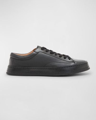 John Varvatos Wooster Artisan Low-Top Leather Sneakers - Black