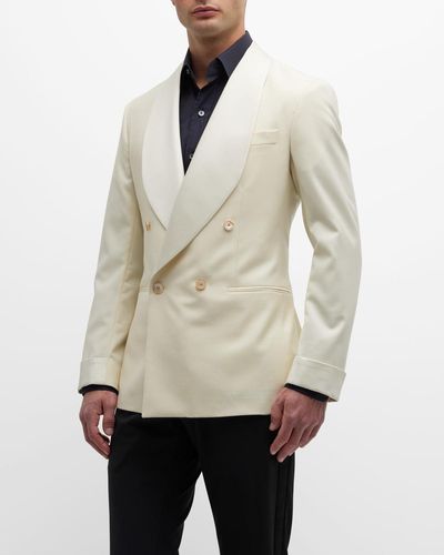 Paul Stuart Double-Breasted Shawl Dinner Jacket - Natural