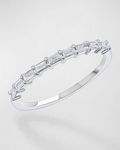 Lana Jewelry 14K Baguette Diamond Half Eternity Band Ring - White