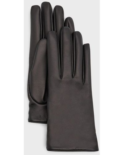 Saint Laurent Ysl Vintage-style Slit Gloves - Gray