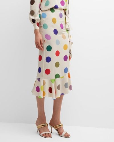 Libertine Flamenco Spots-print Ruffle Midi Skirt - Multicolor