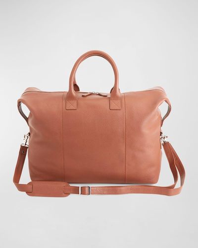 ROYCE New York Personalized Medium Executive Leather Duffel Bag - Brown