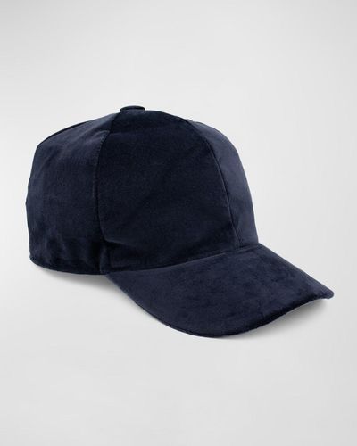 Surell Velvet Baseball Hat - Blue
