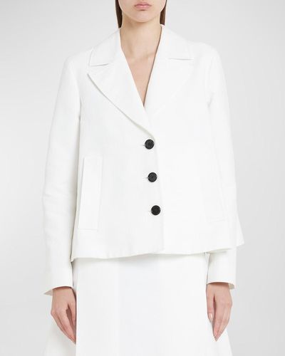 Marni Short Trench Coat With Inverted Pleat - White