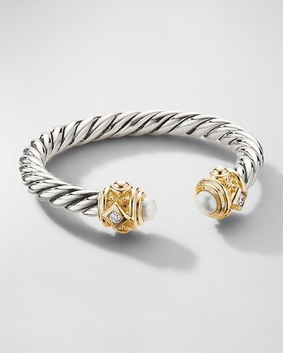 David Yurman Renaissance Color Ring With Pearls, 14k Yellow Gold And Diamonds, 2.3mm - Metallic