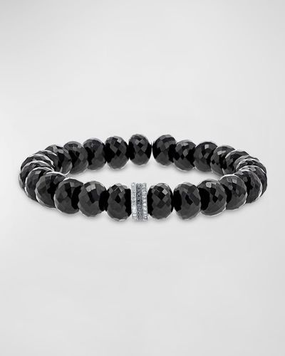 Sheryl Lowe Spinel Beaded Bracelet With Black And White Diamonds