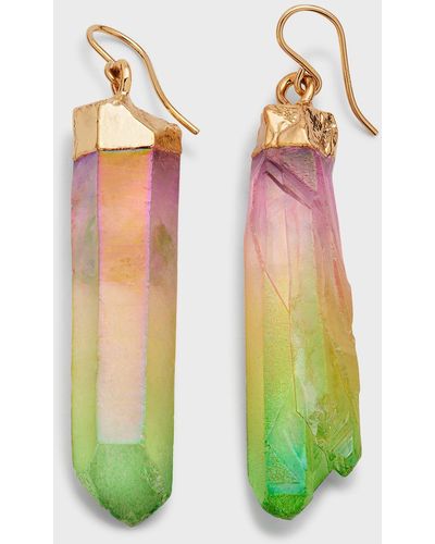 Devon Leigh Rainbow And Gold Foil Earrings - Green