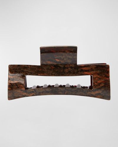 France Luxe Large Cutout Rectangle Jaw Hair Clip - Brown