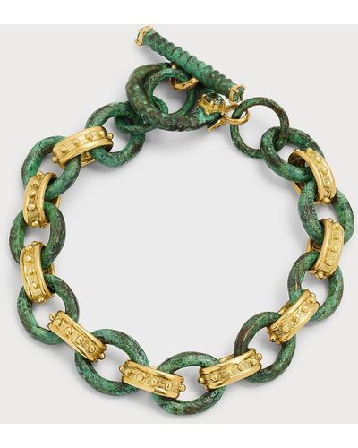 Armenta 18K Artifact Link Bracelet - Green