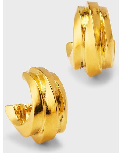 Devon Leigh 18k Gold-plated Ripple Post Earrings - Metallic
